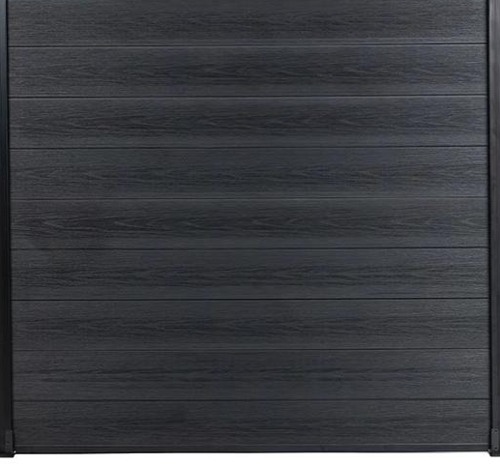 Black composite fence finish